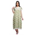 thumbnail image 1 of Moomaya Printed Sleepwear Cotton Ruffled Border Womens Maxi Nightdress, 1 of 5