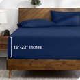 thumbnail image 1 of Bare Home Fitted Sheet - 22" Extra Deep Pocket - Premium 1800 Collection - California King, Dark Blue, 1 of 7