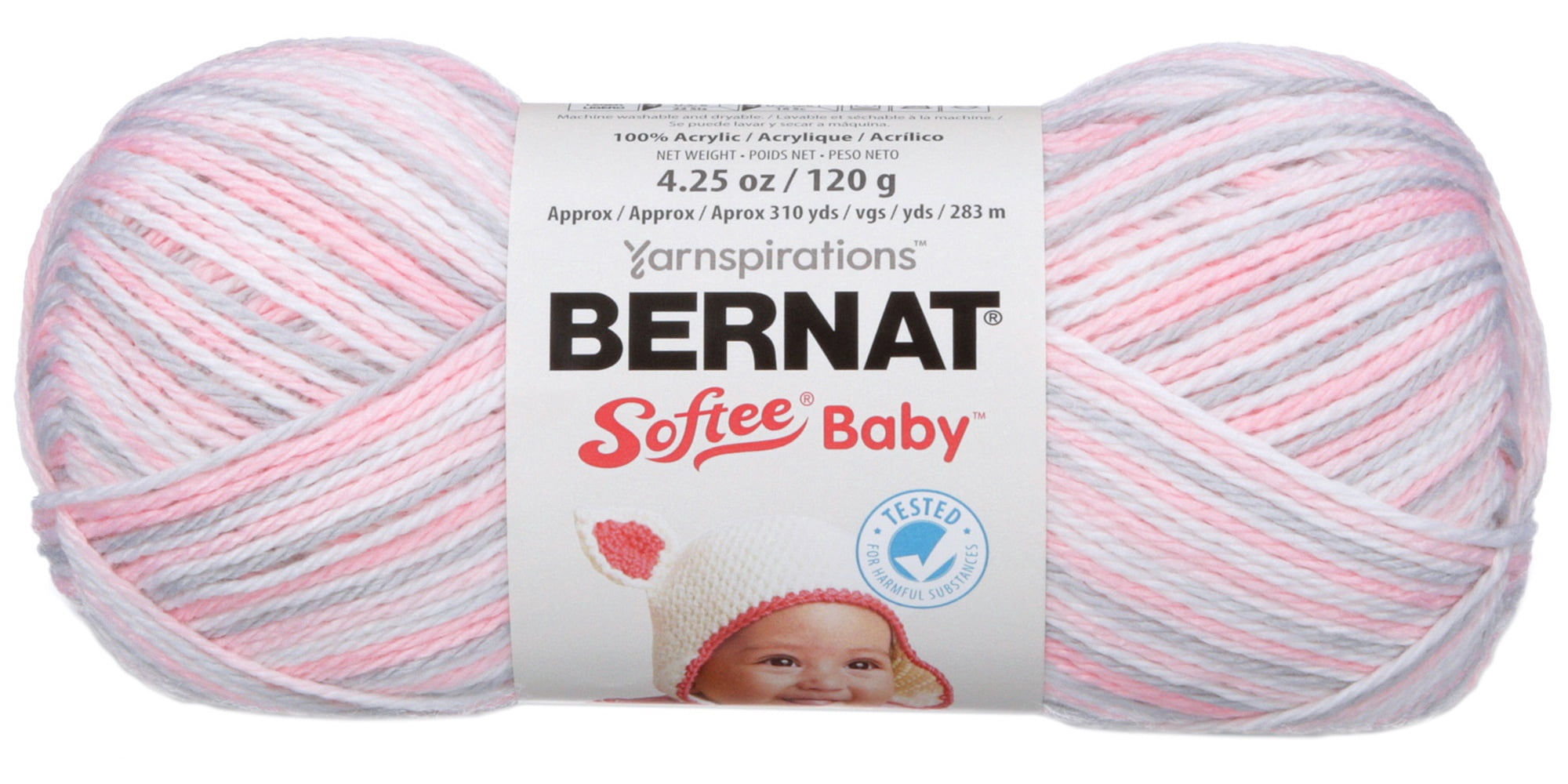 "Bernat® Fil Softee® Baby™, Acrylique #3 DK, 4,25 Oz/120 G, 310 Yards"