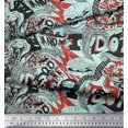 thumbnail image 4 of Soimoi Georgette Viscose Fabric Food,Animals & Text Print Sewing Fabric Yard 42 Inch Wide, 4 of 5
