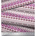 thumbnail image 3 of Soimoi Purple Rayon Fabric Rose & Wild Animal Skin Patchwork Print Sewing Fabric BTY 56 Inch Wide, 3 of 3