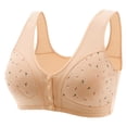 thumbnail image 1 of Timegard Womens Wireless Bras with Support Plus Size Front Closure Button Print Comfort Seniors Bralette, 1 of 5