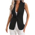 thumbnail image 1 of YUTK Vestes et Cardigans pour Femmes, Haut à Rayures Décontracté Ample Uni à Col en V avec Boutons et Trous pour Femme (Noir, TG), 1 of 2