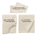 thumbnail image 4 of Comfy Bamboo World Ensemble de Draps Brodés 9900 Series, Taille Double, Couleur Ivoire, 4 of 5