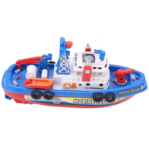 Bateau Pompier électrique – Jouet De Bain Avec Musique, Lumière Et Pulvérisation D’eau Automatique, Pour Piscine, Plage Et Bain