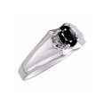 thumbnail image 3 of RYLOS Mens Rings Sterling Silver Classic Design 7X5MM Oval Gemstone & Diamond  Onyx October Birthstone Ring Size 12, 3 of 6