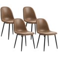 thumbnail image 1 of HOMCOM Retro Dining Chairs Set of 4 with PU Leather Upholstery, Steel Frame, 1 of 10