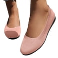 thumbnail image 4 of Womens Casual Shoes Large Size Knit Solid Color Simplicity Soft Sole Round Toe Flat Bottom Slip on Lightweight Comfortable Breathable Mesh Walking Shoes Pink, 4 of 6