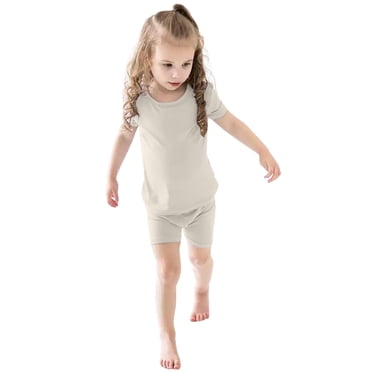 Hiiyo Newborn Girls Pajamas Solid Short Sleeve Tshirt and Shorts Set Unisex Sleepwear