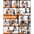thumbnail image 3 of Smith Machine, Power Cage Squat Rack with Cable Crossover, Dual Pulley System, Pull-Up Bar, Home Gym Workout Equipment with Attachments for Strength Training and Weightlifting, 3 of 7