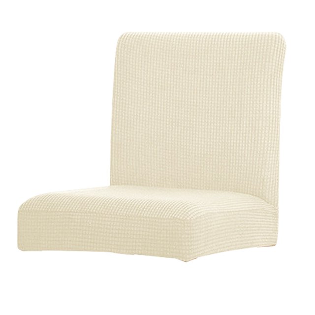 2 Pcs Housse de Chaise de Bureau Solide Multicolore Résistante à l'Usure Protecteur Extérieur pour Meubles de Bureau Quatre Saisons Blanc