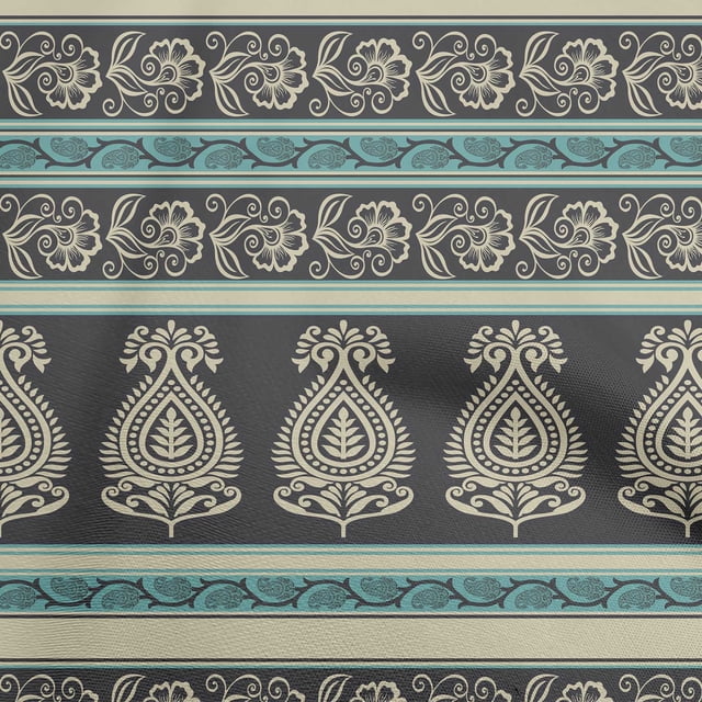 oneOone Georgette Viscose Gray Fabric Asian Block Sewing Craft Projects Fabric Prints By Yard 42 Inch Wide