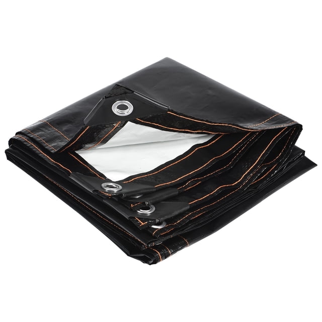Unique Bargains Bâche Imperméable 2x1m avec Œillets Feuille Extérieure, Noir+blanc