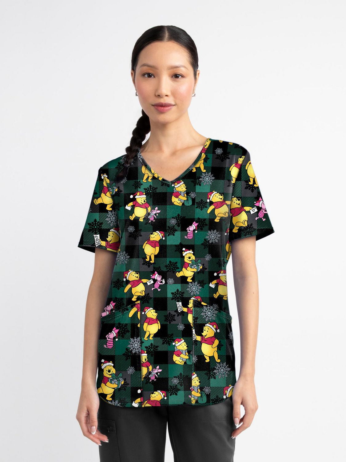 Scrubstar Collection Mode – Haut d’uniforme médical pour femmes à encolure en V, imprimé Buffalo Bear, tailles XS 3XL