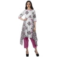 thumbnail image 1 of Moomaya Printed Traditional Clothing Womens Asymmetric Kurti Kurta With Pant Set, 1 of 6