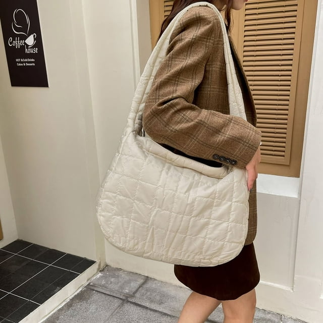 Sac d'Épaule Matelassé Doux Rembourré pour Femme Sac à Main Sac Grand Sac Fourre-Tout