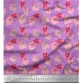 thumbnail image 1 of Soimoi Purple polyester Crepe Fabric Envelope,Star & Heart Fabric Prints By Yard 52 Inch Wide, 1 of 5