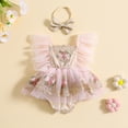 thumbnail image 2 of Gupgi Inafnt Girl Embroidery Flower Romper Baby Fly Sleeve Princess Tulle Jumpsuits, 2 of 8