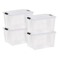 thumbnail image 1 of IRIS 56L Clear Latch Box, Stackable Plastic Storage Bins with Lids, 4 Pack, 1 of 8