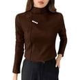 thumbnail image 1 of Womens Double Sided Fleece Top Ultra Soft Warm Long Sleeve Base Layer Fitted Stretch for Essential Fall Winter Thermal Wear, 1 of 6