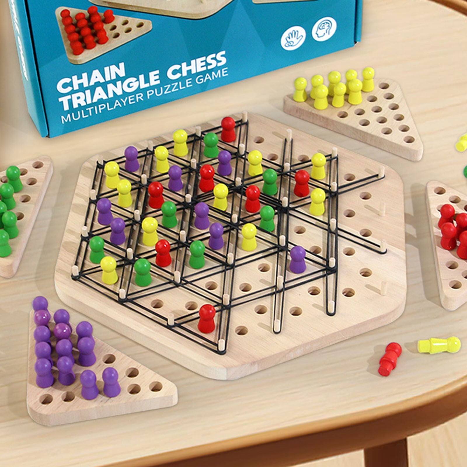 Meitianfacai Chain Chesses Game Triggle Board Game Triggle Rubber Game Exciting Triggle Rubber Game For All Ages Parent-Child Interactive Games