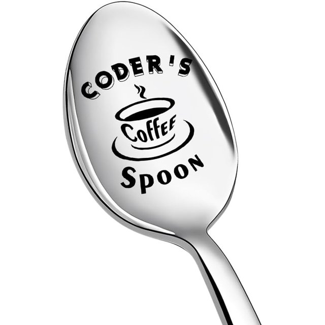 Cadeau pour Codeurs et Programmeurs pour Femmes et Hommes, Cuillère à Café pour Codeurs, Cadeaux en Informatique pour Codeurs, Cuillère Gravée, Programmeurs Informatiques, Cadeaux d'Anniversaire et de Noël pour Femmes et Hommes