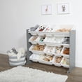 thumbnail image 2 of Humble Crew Tot Tutors SuperSized Toy Storage Organizer with 16 Storage Bins, Grey, 2 of 8