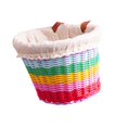 thumbnail image 4 of DYNWAVECA Kids Bike Basket Rainbow Color Carrying Basket for Kids Girls Riding S with Lining Cloth, 4 of 7