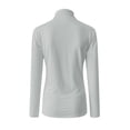 thumbnail image 4 of Kcodviy Femmes Uni Manches Longues Hauts et Bas Thermiques pour Hommes Compression Col Roulé Simulé Blouse Hauts Hauts Thermiques Femmes Coupe Ajustée Extensible Couche Encolure Dégagée Haut Thermique T-Shirts, 4 of 7