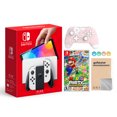 thumbnail image 1 of Switch OLED Model White 64GB Console HD Screen & LAN-Port Dock with Mario Party Superstars Game, Mytrix Wireless Pro Controller Cherry Pink, Screen Protector and Joy-Stick Caps Best Holiday Gift, 1 of 1