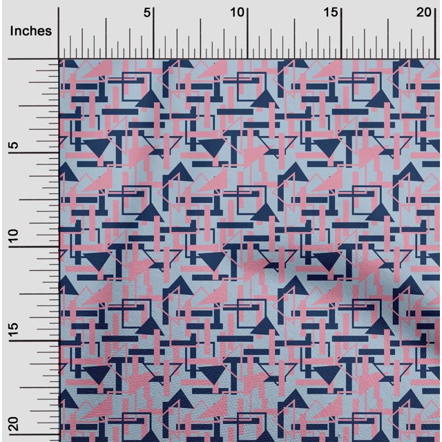 oneOone Polyester Lycra Fabric Square & Triangle Geometric Print Fabric By Yard 56 Inch Wide