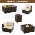 thumbnail image 2 of Gymax Set Of 7 Furniture Set w/32'' Fire Pit Table & Propane Tank Cover Outdoor White, 2 of 6