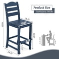 thumbnail image 3 of Costway Outdoor 4pcs HDPE Bar Stool Patio Tall Chair Backrest Footrest All Weather Navy, 3 of 7