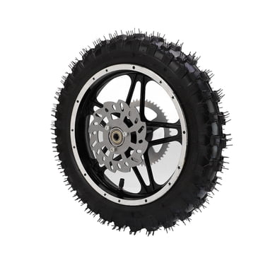 Rim Tire Assembly, Universal 65mm Width Rubber Dirt Bike Rear Wheel With Disc Sprocket Bearing For Pit Bike For Motorcycle