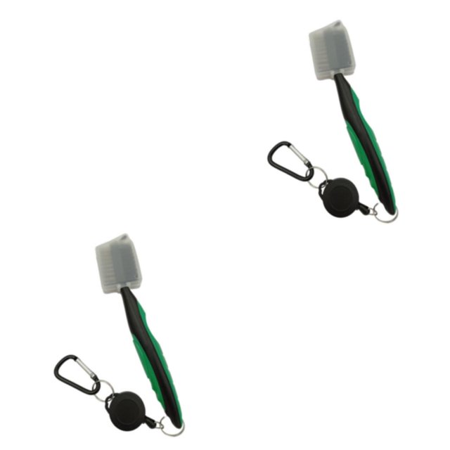 Redempat Stainless Steel Golf Club Brush Portable Solid Color Shoe Brushes Green with Lid 2Set
