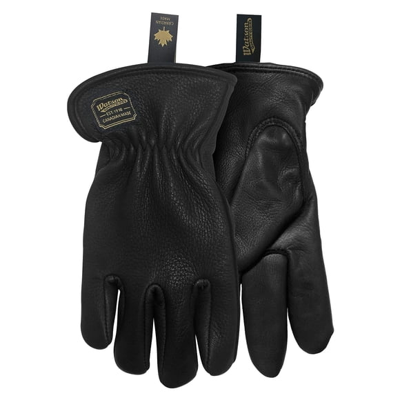 Watson Gloves The Duke Black Glove - Deerskin Leather, Made in Canada, Medium