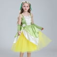 thumbnail image 3 of KAWELL Girls Green Halloween Costume Fairy Tale Princess Dress for Cosplay Carnival, 3 of 5
