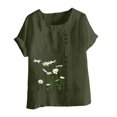 thumbnail image 3 of Birdeem T-Shirt Ample Décontracté d'Été pour Femme à Col Rond, Manches Courtes, à Imprimé Floral, 3 of 12