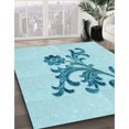 thumbnail image 3 of Ahgly Company Tapis d'Intérieur Lavable à la Machine, Carré, Transitionnel, Bleu Électrique, Tapis de Zone, 3 Pieds Carré, 3 of 7