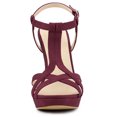 thumbnail image 3 of BLISSFUL STEP Women's T Strap Slingback Platform Heeled Sandals, 3 of 7
