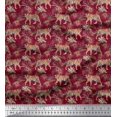 thumbnail image 1 of Soimoi Rayon Fabric Leaves & Tiger Jungle Print Sewing Fabric Yard 42 Inch Wide, 1 of 3