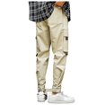 thumbnail image 3 of Pantalon Homme Design Pantalon Homme Couleur Unie Pantalon Décontracté à Cordon de Serrage Pantalon de Randonnée Pantalon de Travail Pantalon de Vêtements d'Extérieur pour Homme Mode, 3 of 8