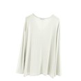 thumbnail image 4 of MeetoTime V Neck Long Sleeve Shirts for Women Comfortable Loose Tops Solid Color Lounge Tops Pullover, 4 of 6