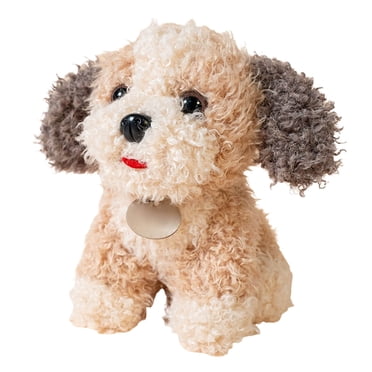 CJiaWei Jouet Chien en Peluche Réaliste Animal en Peluche Agneau Doux Chiot de Simulation pour Enfants Intérieur Extérieur Compagnon Câlin