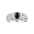 thumbnail image 1 of RYLOS Men's Rings Sterling Silver Classic 7X5MM Oval Gemstone & Diamond Ring Onyx October Birthstone Rings For Men Size 11, 1 of 7