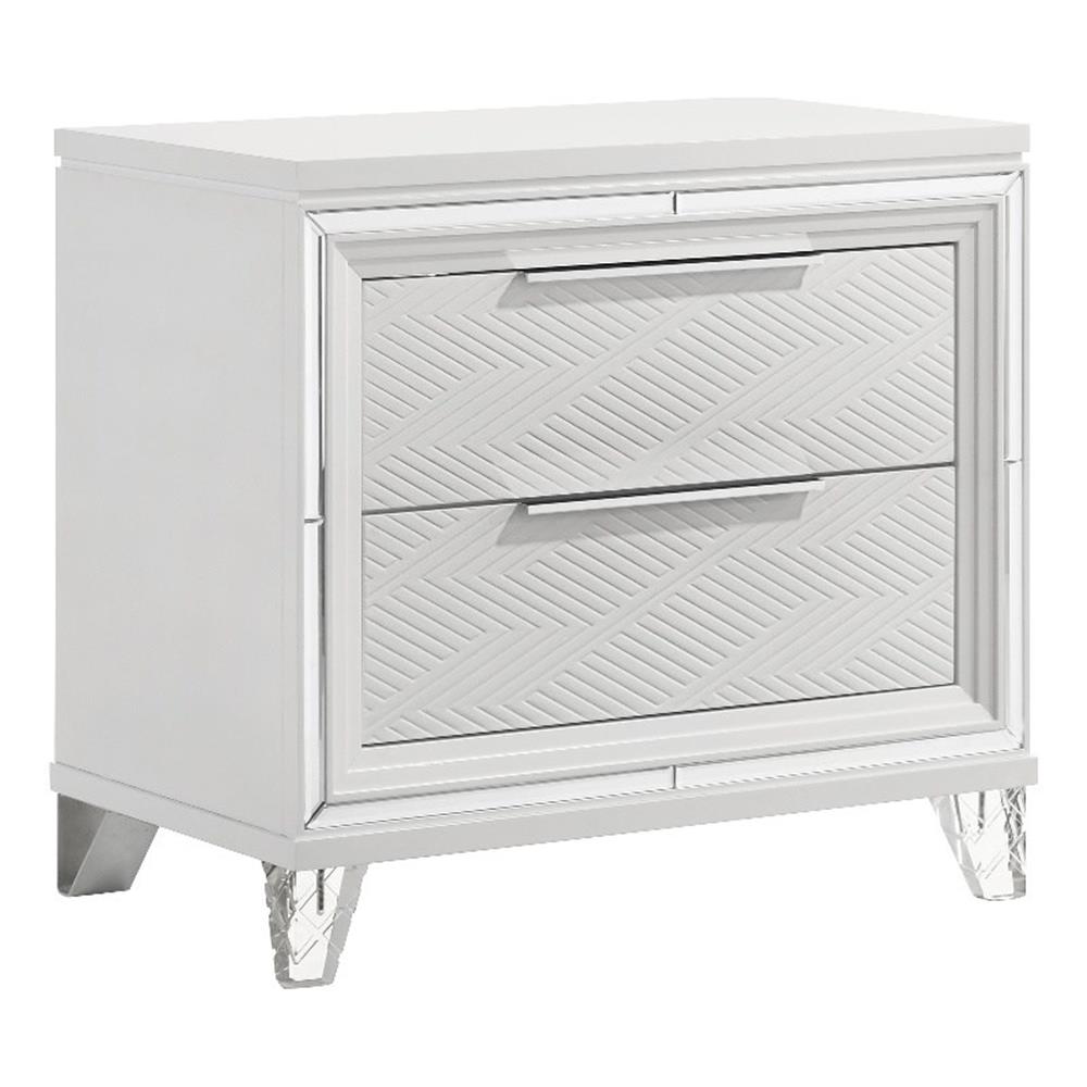 Marmore 2-drawer Nightstand Bedside Table White