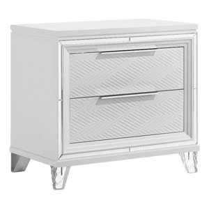 Marmore 2-drawer Nightstand Bedside Table White
