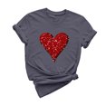 thumbnail image 2 of Cadeau de la Saint-Valentin pour Femmes T-shirt Décontracté à Col Rond à Manches Courtes Imprimé Arbre de Noël, 2 of 6