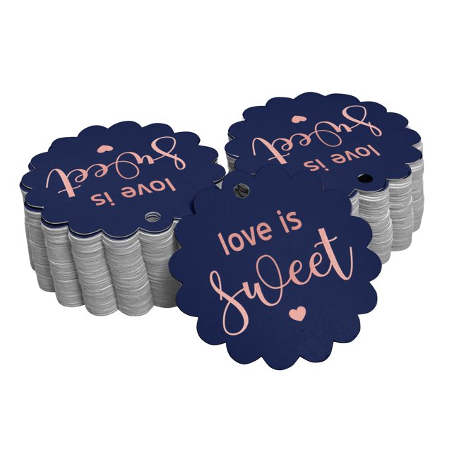 Inkdotpot Étiquettes de Mariage en Feuille d'Or Rose Véritable, 100 Pcs