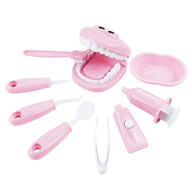 Ensemble de 9 Pcs de Jouets de Dentiste pour Enfants - Plastique, Éducatif - pour Jeu de Rôle, Fête/école, Simulation de Soins des Dents, Réduction de l'Anxiété